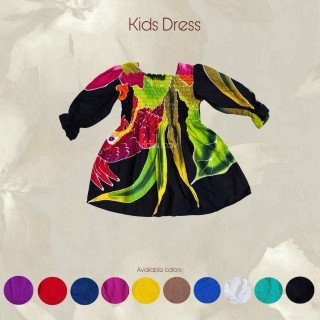 Hot Sale Rayon Hand Painted Kids Dress